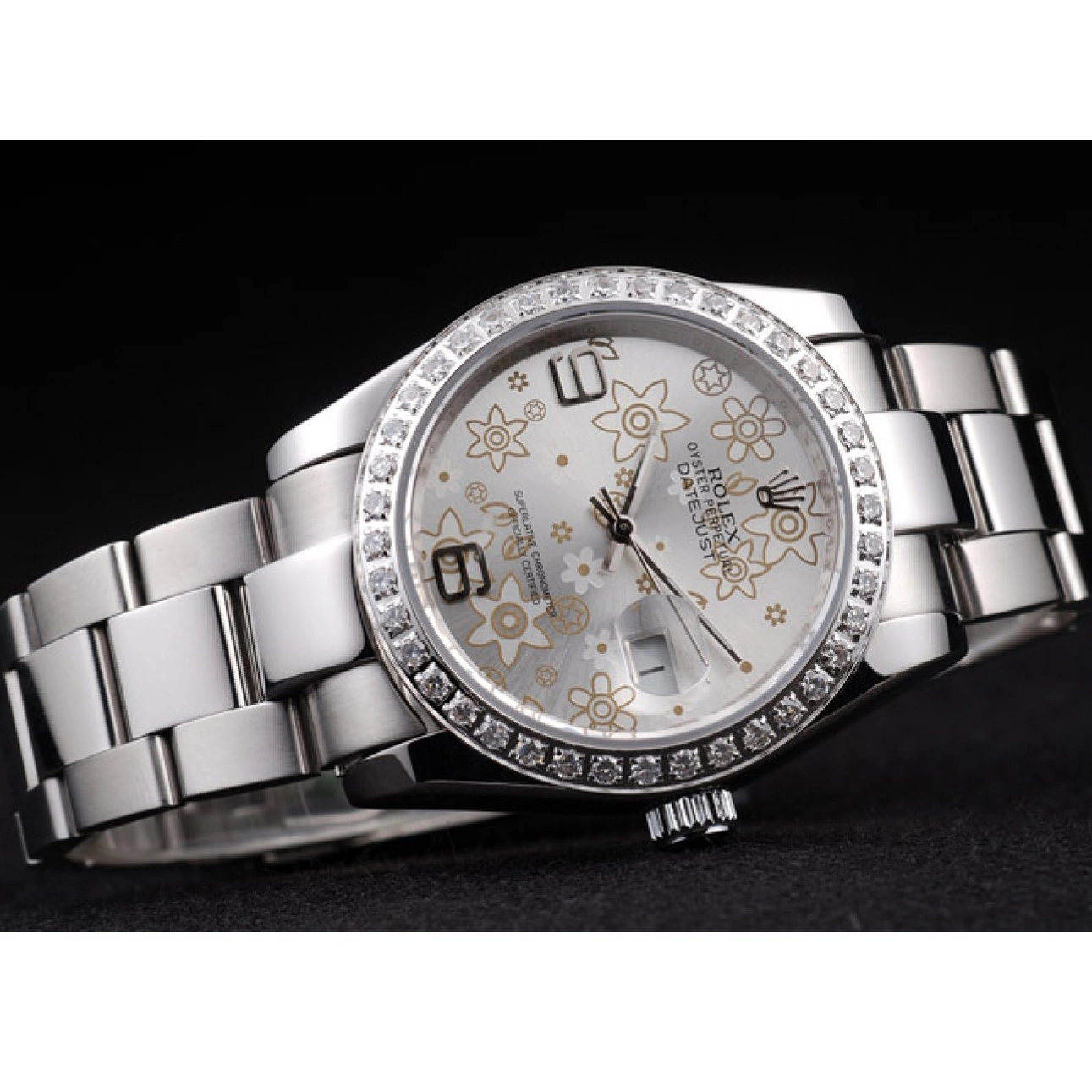 Rolex aaa copy Stainless Rolex Flowers Silver Steel Dial 98081 Plated Datejust Polished Diamond 0521